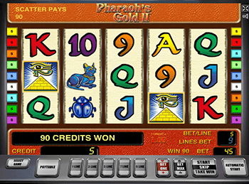 В казино автоматы Pharaohs Gold 2